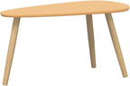 Brown Solid Pine Wood Coffee Table Set of 2 Pieces - Image 3