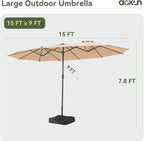 Aoxun 8-Piece Patio Table and Chairs Set & 15ft Patio Umbrella - Image 3
