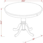 East West Furniture AMT-ABL-TP Antique Kitchen Dining Table - Image 3