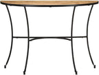Half Circle Side Table 43.3x15.7x30.3 Inches Solid Mango Wood - Image 3