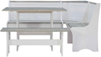 Riverbay Furniture Coastal Wood Corner Dining Nook - Image 8