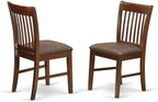 East West Furniture NDNO5-MAH-C 5 Piece Kitchen Table Set - Image 4