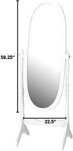 Roundhill Furniture Traditional Queen Anna Style Wood Floor Cheval Mirror - Image 5