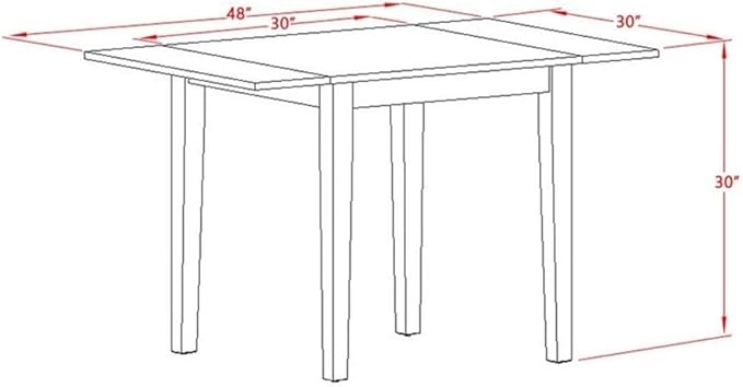 East West Furniture NDNO3-BCH-W 3 Piece Dinette Set - Image 5