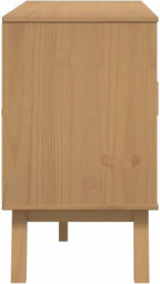 Scandinavian Style Sideboard Brown Solid Pine Wood 45 Inch Wide Sideboard - Image 9