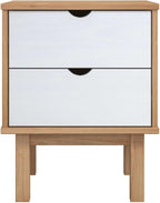 Scandinavian Style Bedside Cabinet in Brown and White Solid Pine Wood - Image 4