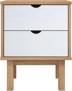 Scandinavian Bedside Cabinet 15.4" W x 17.7" L x 22.4" H Solid Pine Wood - Image 4