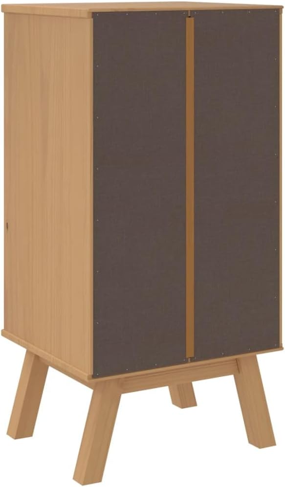 Grey and Brown Solid Pine Wood Bedside Cabinet - Image 9