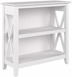 Bush Home Key West Small 2 Shelf Bookcase in Pure White Oak, Compact Home by BushHome