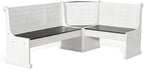 Pemberly Row Wood Breakfast Nook Set, Off White and Dark Brown Finish, Mahogany - Image 4