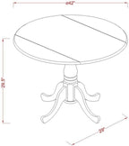 East West Furniture DLBO3-MAH-W 3 Piece Modern Dining Table Set Contains a - Image 5