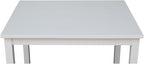 HomeStock Asian Aesthetics Table in Linen White, Made from Solid Parawood - Image 3