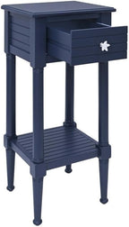 Linon Styers Wood Accent Starfish Coastal Side Table in Navy - Image 4
