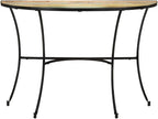 Reclaimed Wood Half-Circle Side Table 43.3"x15.7"x30.3" Narrow Space-Saving - Image 3