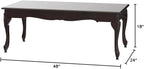 Roundhill Furniture Traditional Ornate Detailing Wood Coffee Table, Dark Cherry - Image 2
