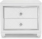 First of a Kind Shiney Contemporary 5 Piece King Bedroom Set High Gloss White - Image 8