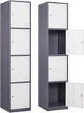 Metal Locker with 4 Doors, Lockable Locker Cabinet by Anxxsu