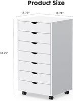 OLIXIS 7 Drawer Mobile File Cabinet Under Desk Storage Organization - Image 2