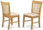 East West Furniture NDNO3-OAK-C 3 Piece Dining Set Contains a Rectangle Dining - Image 4