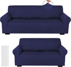 Peryiter 2 Pcs Sofa Covers Couch and Loveseat Covers Set Stretch Sofa Slipcover by Peryiter