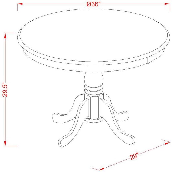 East West Furniture ANVA5-BLK-W 5 Piece Modern Dining Table Set Includes a - Image 11