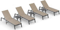 Ciokea Aluminum Foldable Lounge Chairs Set of 4 by CIOKEA