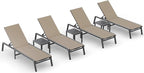 Ciokea Aluminum Foldable Lounge Chairs Set of 4 by CIOKEA