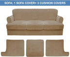 CUCRAF T Cushion Sofa Cover 4 Piece Slipcovers, Soft Thick Velvet Couch Cover - Image 5