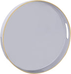 MAONAME 13" Gray Round Tray, Modern Round Decorative Trays by MAONAME