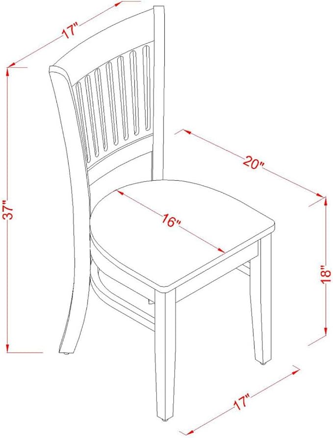 East West Furniture VAC-ESP-W Vancouver Kitchen Dining Chairs - Image 3