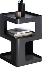 Modern Metal Side Table with Storage, Small End Table by BUZUEYModernmetalfurniture