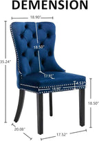 KCC Velvet Dining Chairs Set of 4, Upholstered High-end Tufted Dining Room Chair - Image 3