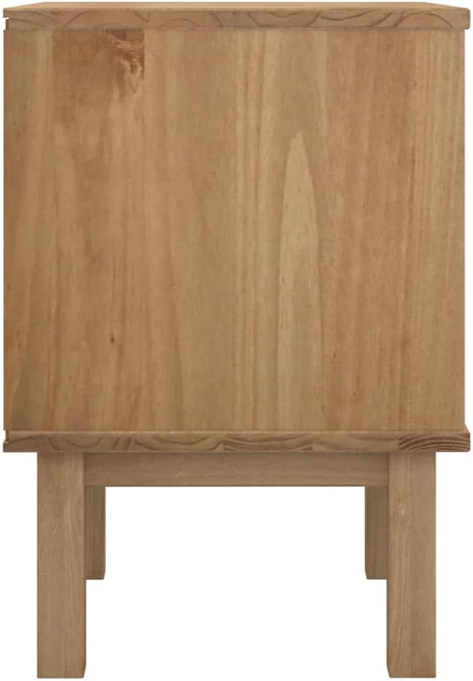 Scandinavian Style Bedside Cabinet in Brown and White, Solid Pine Wood and - Image 6
