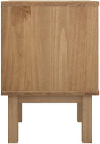Scandinavian Style Bedside Cabinet in Brown and White, Solid Pine Wood and - Image 6