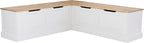 Linon Harris Natural and White Two Tone Backless Corner Breakfast Nook by Linon