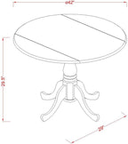 East West Furniture DLBO3-WHI-W 3 Piece Dining Room Table Set Contains a Round - Image 5