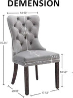 KCC Velvet Dining Chairs Set of 2, Upholstered High-end Tufted Dining Room Chair - Image 3