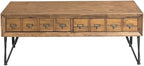 Pemberly Row Transitional Tanner 2PC Occasional Table Set, Light Walnut Finish - Image 3