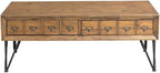 Pemberly Row Transitional Tanner 3PC Occasional Table Set, Light Walnut Finish - Image 4