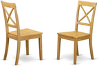 East West Furniture DLBO5-OAK-W 5 Piece Dining Set Includes a Round Dining Room - Image 4