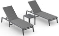 Ciokea Aluminum Foldable Lounge Chairs Set of 2 by CIOKEA
