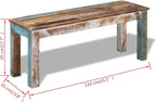 vidaXL Bench Solid Reclaimed Wood Dining Seats Outdoor Home Hall Chair Lounge - Image 3