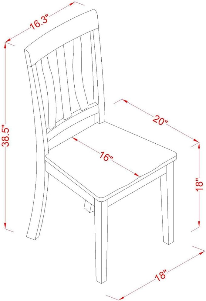 East West Furniture ANC-OAK-W Antique Dining Room Chairs - Image 5