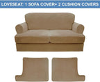 CUCRAF Cushion Sofa Cover 3 Piece Slipcovers, Soft Thick Velvet Couch Cover - Image 5