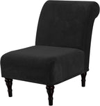 H.VERSAILTEX Armless Accent Chair Covers Thick Velvet Armless Chair Slipcovers by HVERSAILTEX