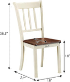 Giantex Wood Dining Chairs Set of 4, Armless Kitchen Chairs w/Solid Rubber Wood - Image 3