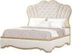 First of a Kind Athena Luxury 4-Piece King Bedroom Set in Ivory - Image 2