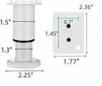 4PCS Adjustable 3.1-4.7 Inch Metal Furniture Legs White Furniture Replacement - Image 2