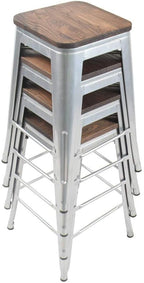 HAOBO Home 26" Backless Metal Counter Stool Height Bar Stools, Barstools - Image 9