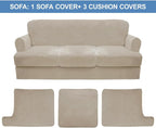 CUCRAF Cushion Sofa Cover 4 Piece Slipcovers, Soft Thick Velvet Couch Cover - Image 5